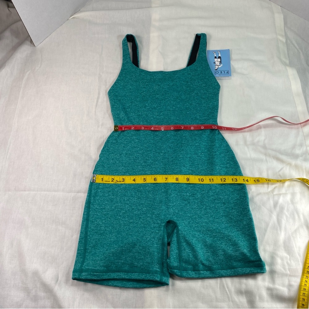 Fleo Bodysuit Women's Heather Teal Open Back Jumpsuit One Piece NWT - Picture 10 of 12